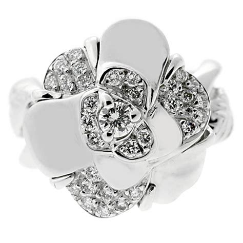 camelia ring chanel|Chanel camelia diamond ring.